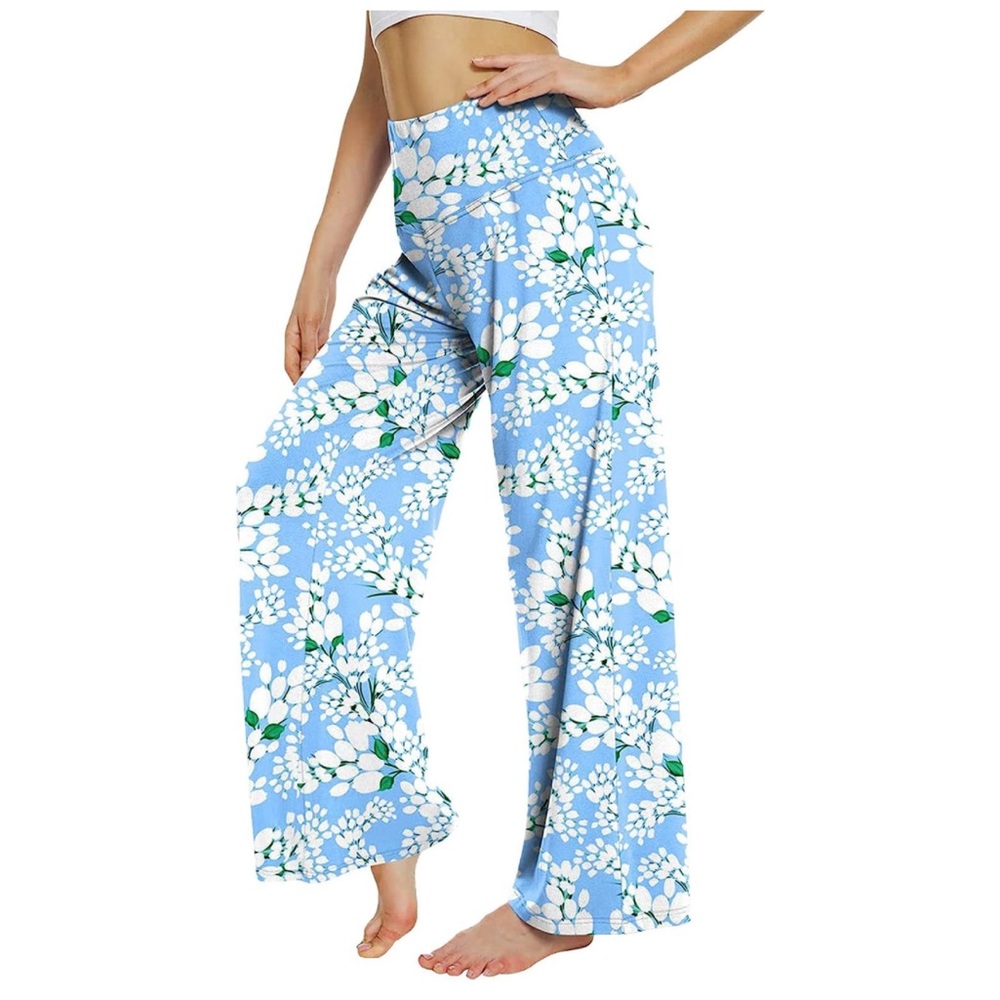 Cathy Floral Wide Leg Stetchy Pants